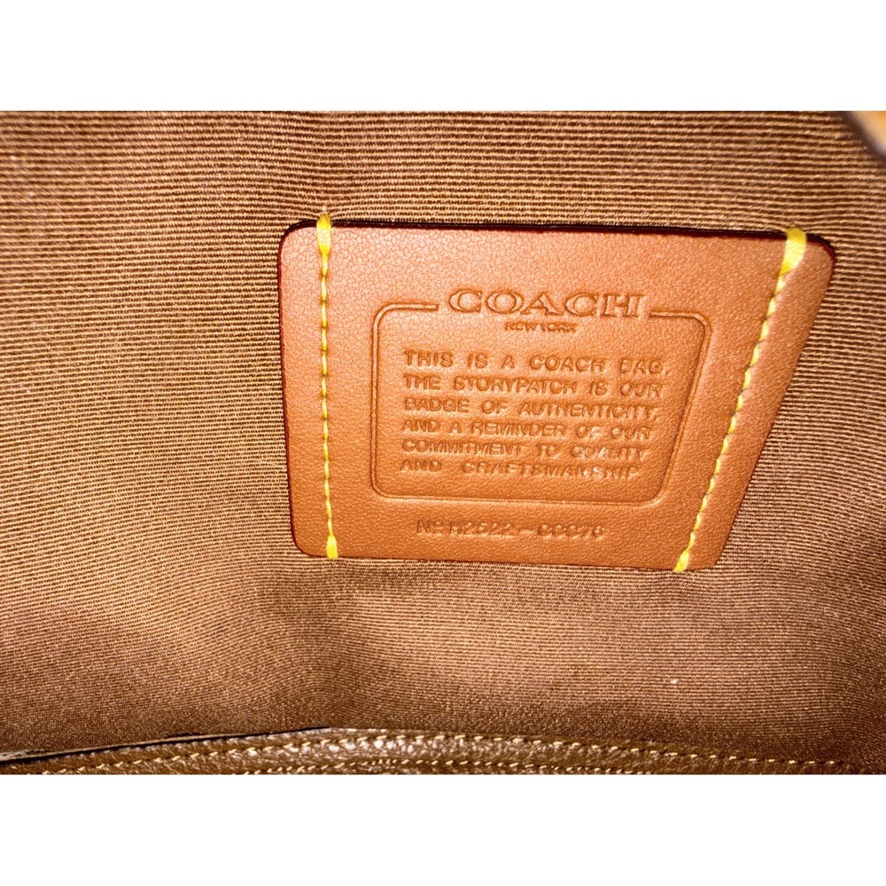 Coach Hadley Turn Lock Tote Bag Brown Suede Boho Western Coastal Cowgirl Purse - Picture 4 of 14